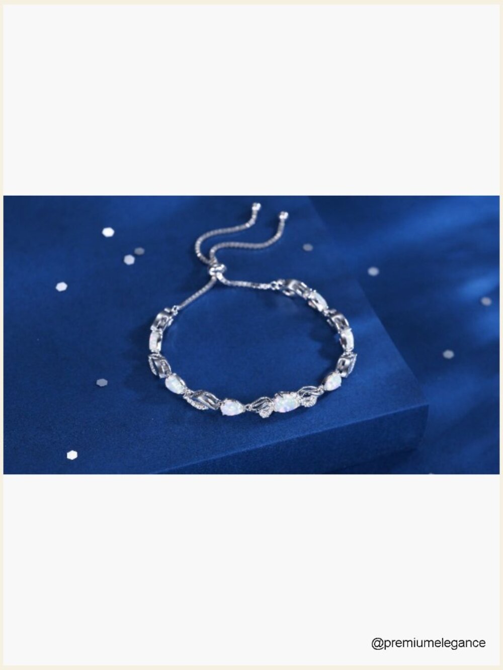 Sterling Silver Birthstone Teardrop Tennis Bracelet Adjustable - Picture 7 of 7